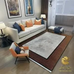 فرش حاشیه طلایی مدرن کد 41101