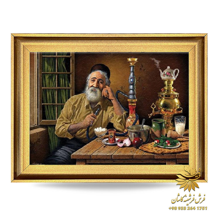 تابلو فرش طرح قهوه خانه