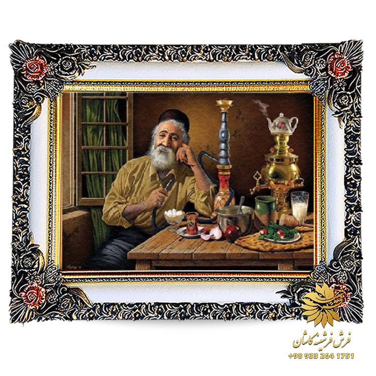 تابلو فرش مرد قهوه چی