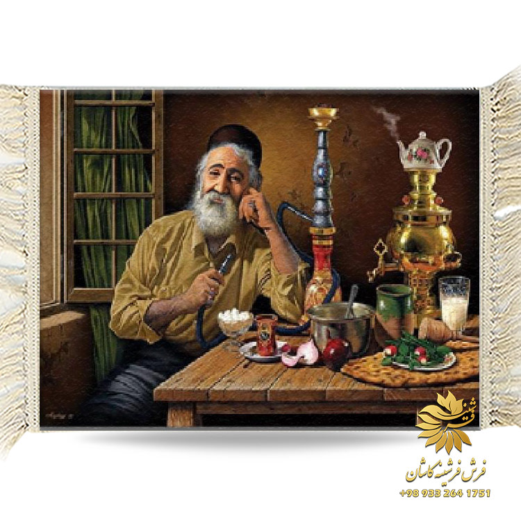 تابلو فرش قلیان کشیدن