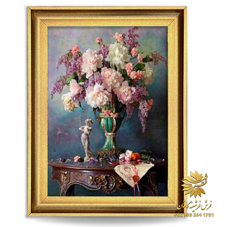 تابلو فرش گلدانی نقاشی