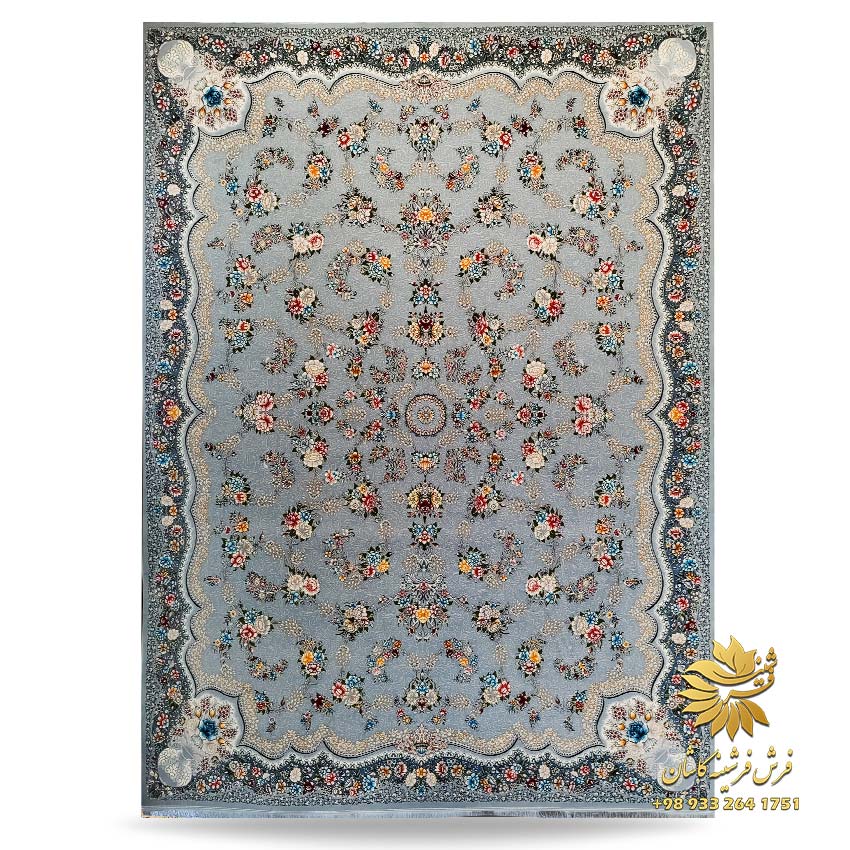فرش نقره ای طوسی
