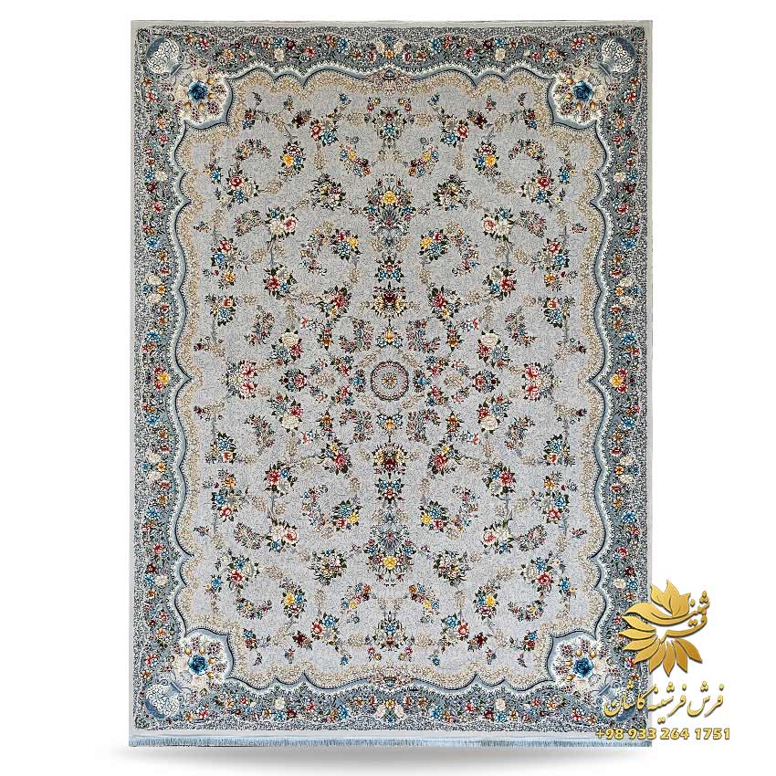 فرش افشان طوسی روشن