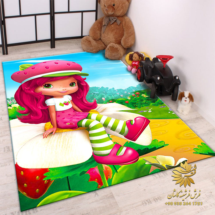 فرش کودک صورتی