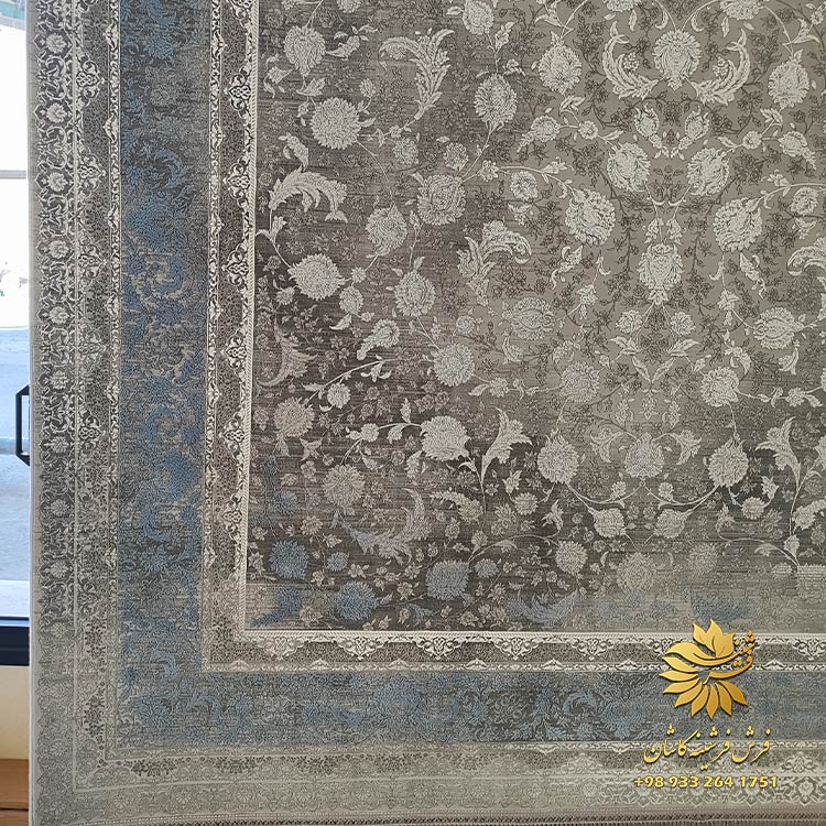 فرش طوسی آبی