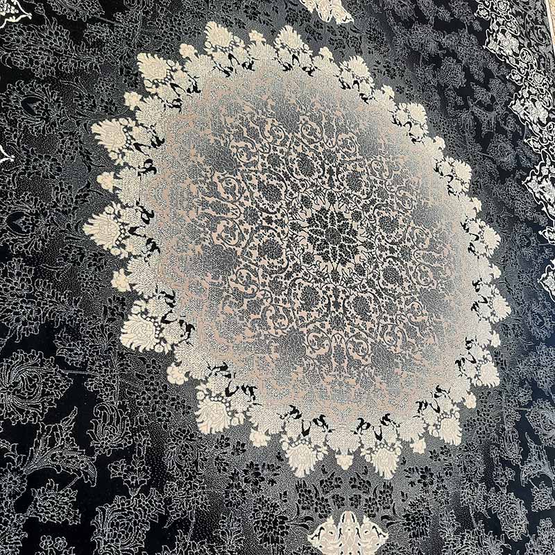 فرش سرمه ای طلایی