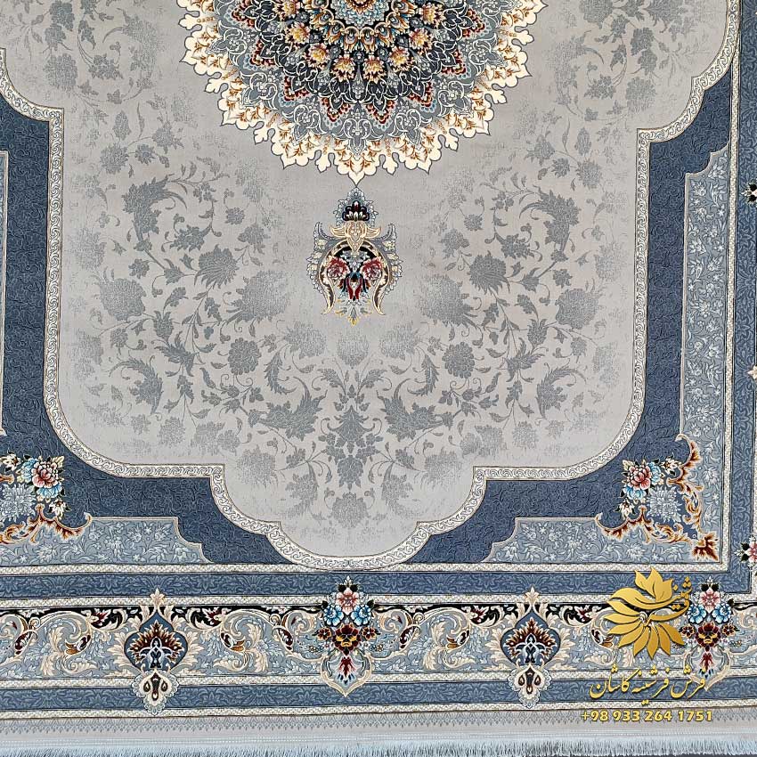 فرش طوسی طلایی کاشان