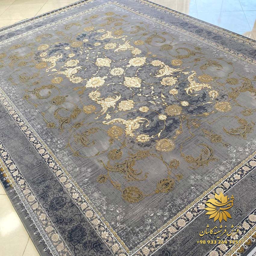 فرش طوسی طلایی