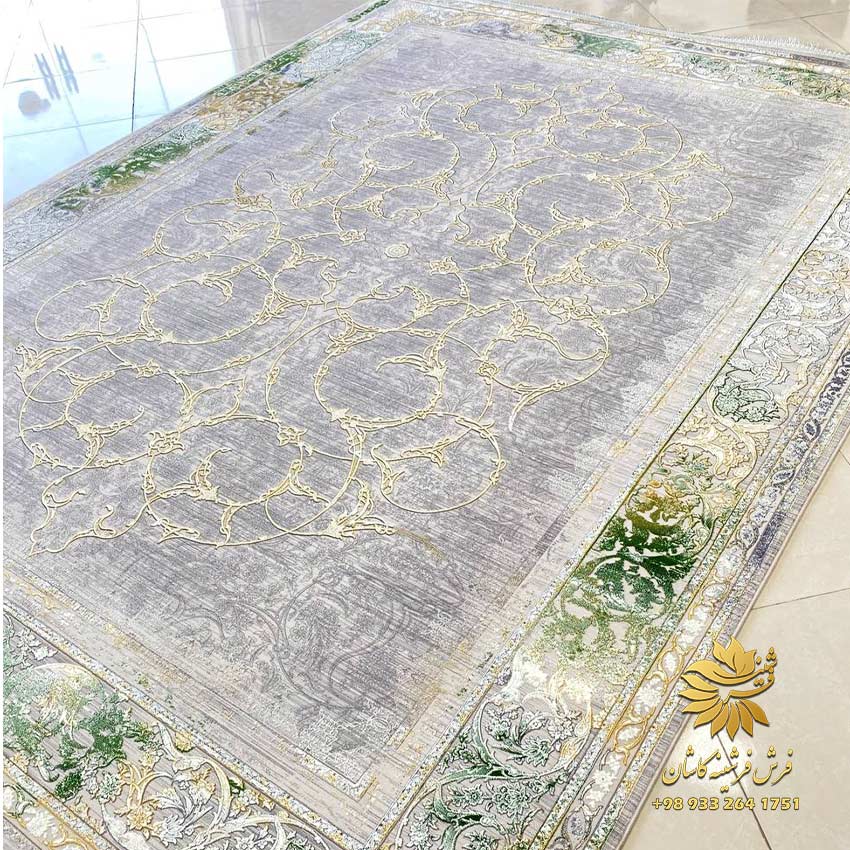 فرش طوسی سبز