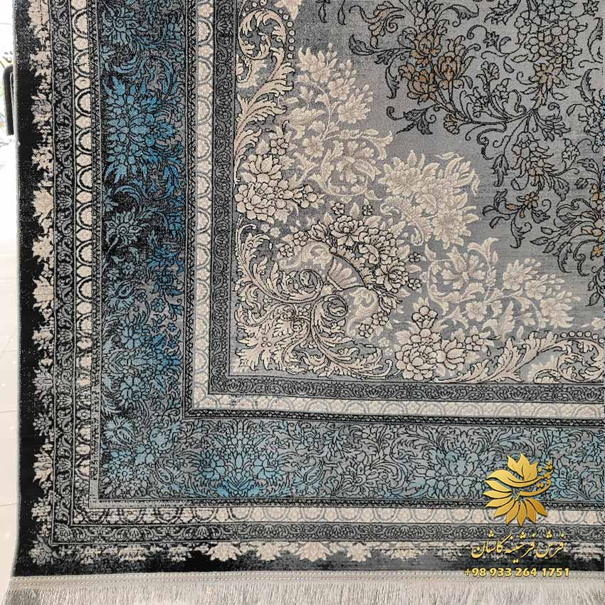 فرش طوسی آبی