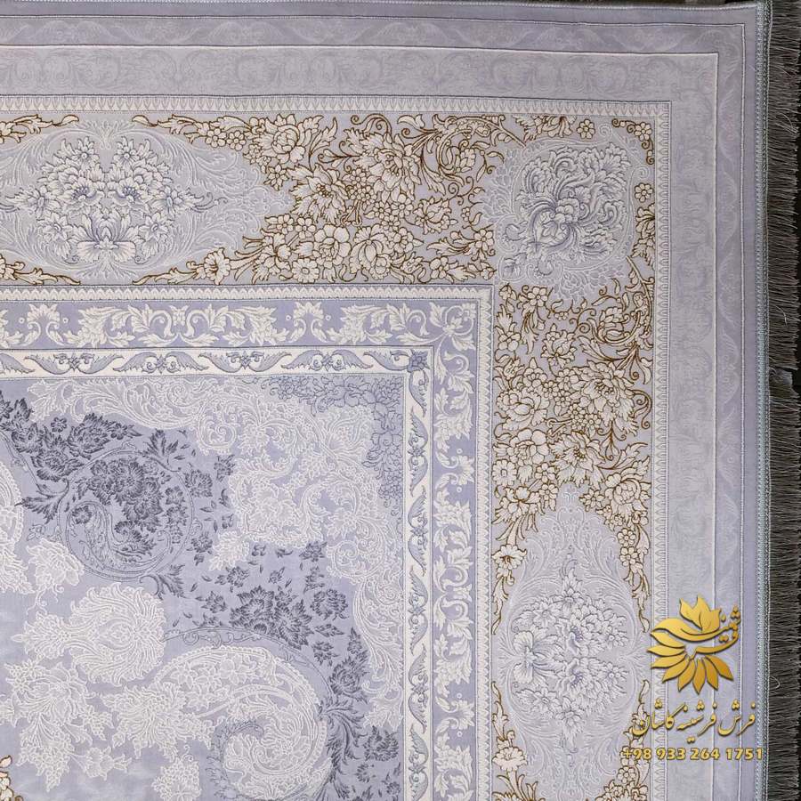 فرش طوسی طلاکوبی