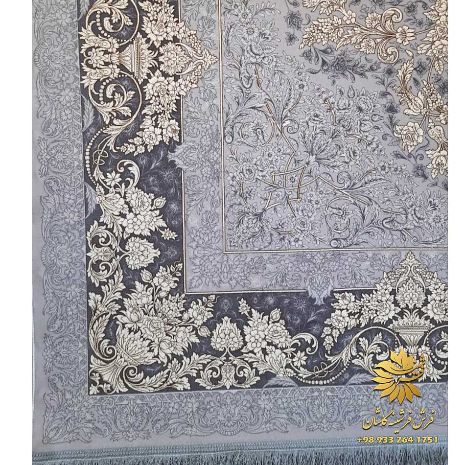 خرید فرش طوسی طلایی