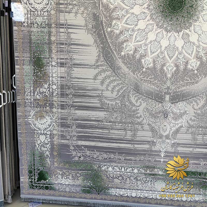 فرش طوسی سبز