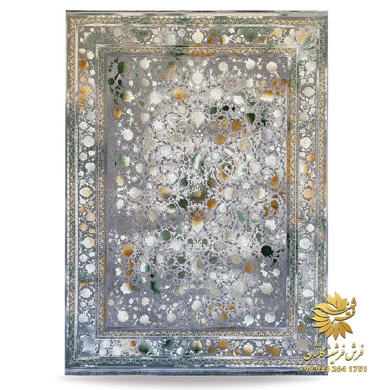 فرش طوسی و سبز