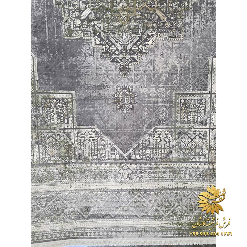 فرش طوسی سبز