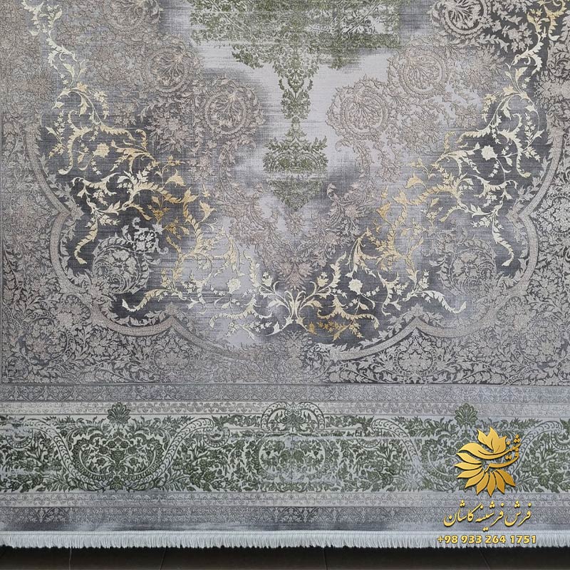 فرش طوسی سبز