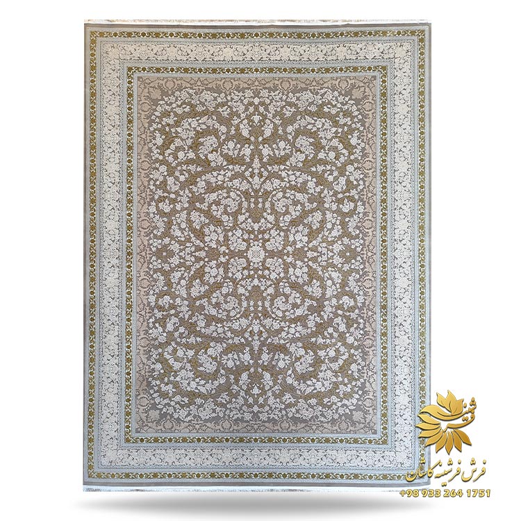 فرش طلاکوب کرم نسکافه ای