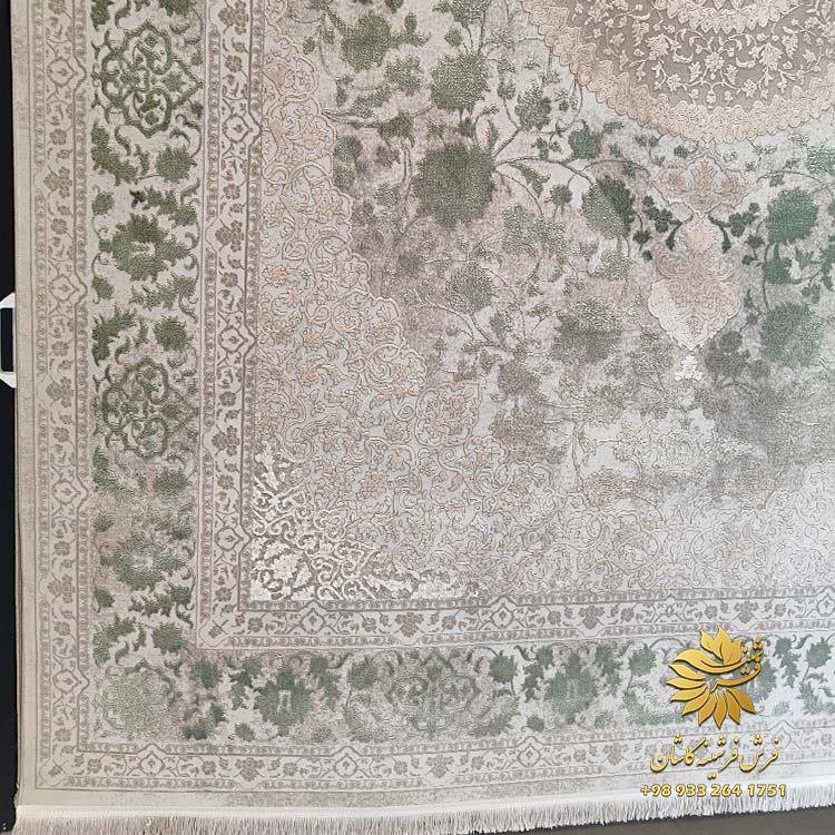 فرش کرم سبز مدرن