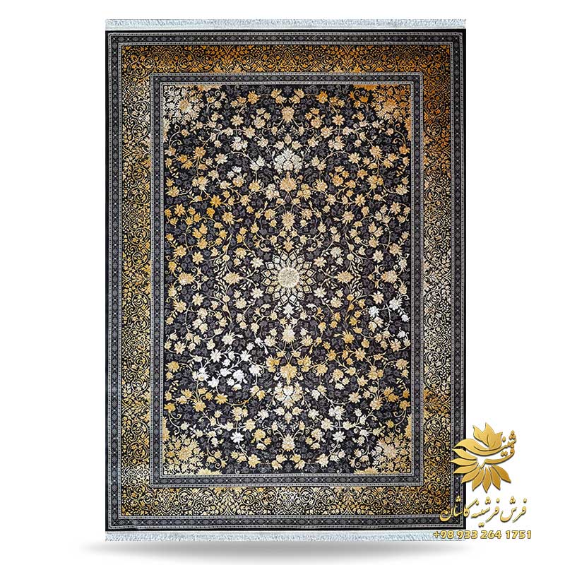 فرش زغالی طلایی وینتیج ۷۰۰ شانه 73111zt 1 فرش زغالی طلایی