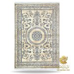 فرش کرم آبی ساده