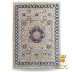 فرش سنتی کرم آبی