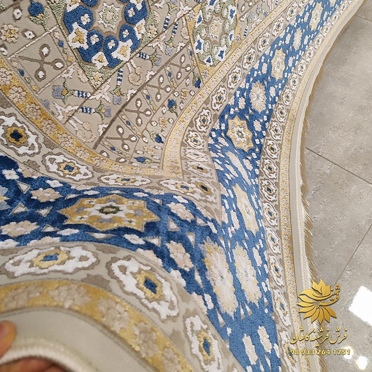 فرش کرم آبی