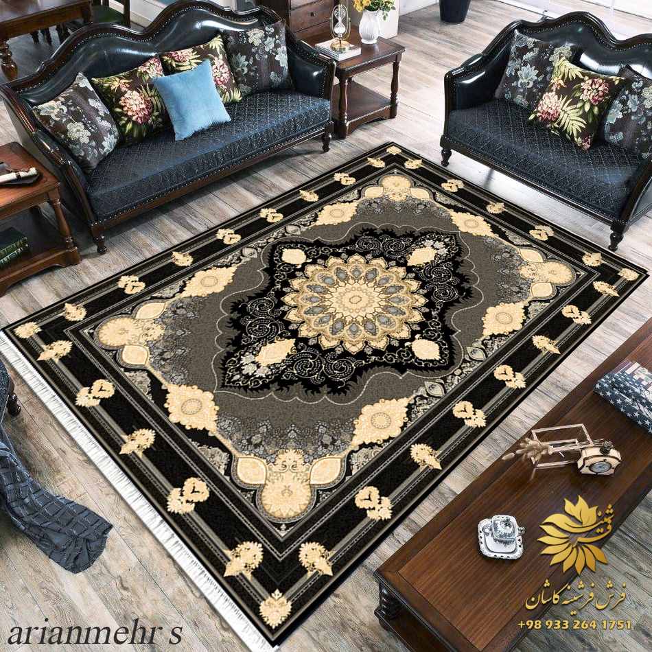 فرشینه طلاکوب سرمه ای