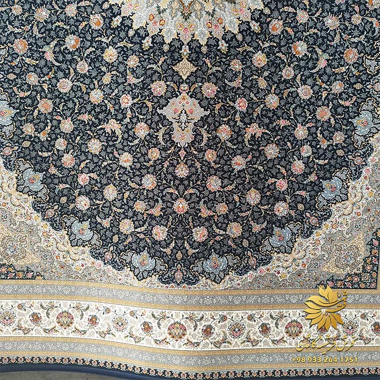 فرش سرمه ای دستباف