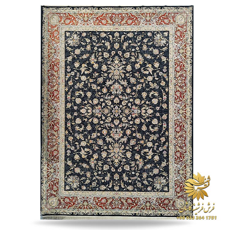 فرش 1500 شانه افشان سرمه ای