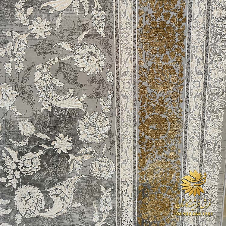 فرش طوسی طلایی