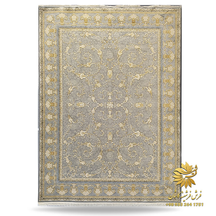 فرش طوسی طلایی کاشان