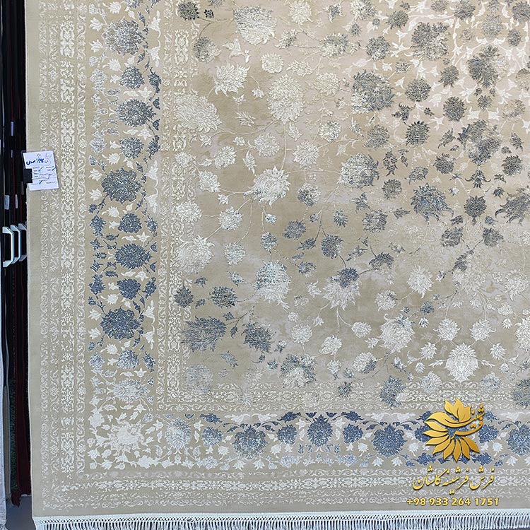 فرش طوسی آبی